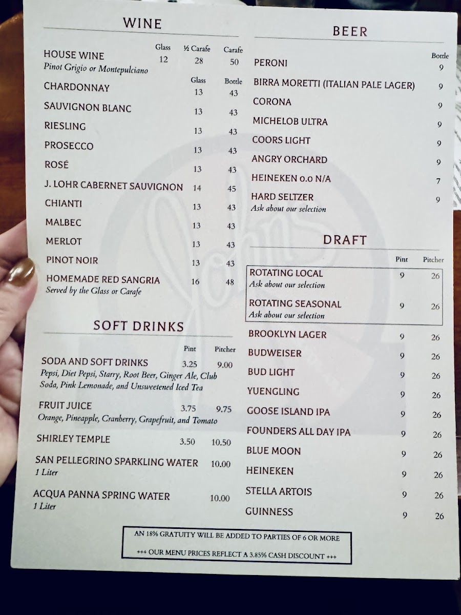 Menu John's Pizzeria Of Times Square-2